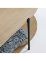 MORGAN 110x55 anthracite metal and wooden coffee table shelves