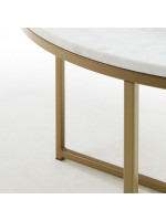 FIELD diam 80 in gold metal and white marble table top