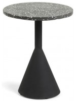 NILEA runder couchtisch diam 40 cm für den außenbereich aus keramikstein und metall