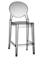 IGLOO h 65 cm seat height transparent or smoked stool for indoor or outdoor home or bar restaurant