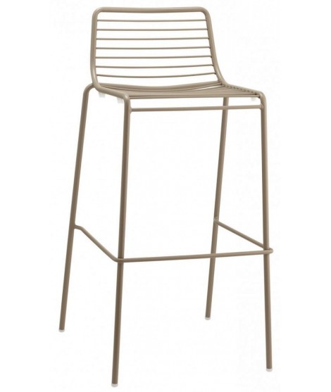 SUMMER Farbwahlhocker aus verzinktem Stahl Sitzhöhe 75 cm mit Kissen für Heim oder Barrestaurants im Innen oder Außenbereich