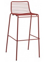 SUMMER Tabouret au choix de couleurs en acier hauteur h de 75 cm avec coussin pour à l'intérieur ou à l'extérieur