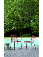 SUMMER Stuhl aus Stahl mit Armlehnen in verschiedenen Farben für den Innen- oder Außenbereich