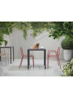 SUMMER Stuhl aus Stahl mit Armlehnen in verschiedenen Farben für den Innen- oder Außenbereich