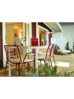 SUMMER sedia con braccioli scelta colore in acciaio per casa o contract interno o esterno