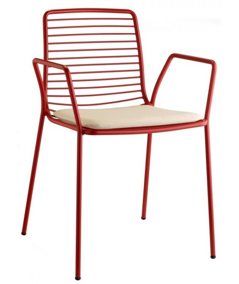 SUMMER sedia con braccioli scelta colore in acciaio per casa o contract interno o esterno