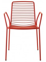 SUMMER steel chair with armrests choice of color for home or contract for indoor or outdoor