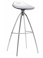 FROG seat height 80 cm chromed steel structure white or transparent stool home kitchen snack bar