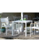 ELISIR 70x70 o 80x80 in alluminio tavolo per giardino terrazzi residence hotel bar ristoranti contract
