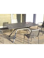 SOLIS 165 o 218 fixed table in aluminum for garden terraces residence hotel bar restaurant chalets