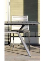SOLIS 165 o 218 mesa fija de aluminio para terrazas de jardín residencia hotel bar restaurante chalets
