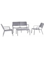 LIVREA lounge set in painted aluminum for outdoor garden terraces hotel chalet bar restaurants