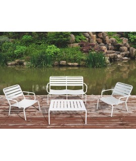 LIVREA lounge set in painted aluminum for outdoor garden terraces hotel chalet bar restaurants
