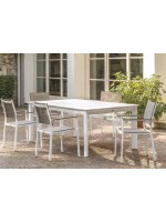 ELZA 160x90 tavolo in alluminio fisso per giardino terrazzi residence ristoranti chalet