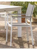 ELZA Table fixe en aluminium blanc ou chocolat pour terrasses de jardins résidences restaurants