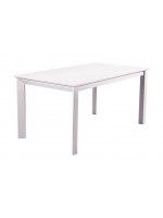 ELZA Table fixe en aluminium blanc ou chocolat pour terrasses de jardins résidences restaurants