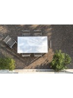ELZA mesa de aluminio fija blanca o chocolate para terrazas de jardín residencia chalet restaurantes