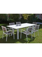 RIGOL Table fixe en aluminium blanc pour terrasses de jardin résidences restaurants chalets
