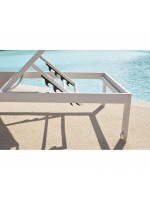 CADOR Lit blanc ou anthracite ou taupe en aluminium et tissu textilène pour les terrasses extérieures près de la piscine