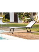 ELSA white or anthracite sun lounger in aluminum and textilene fabric for outdoor garden terraces by the pool
