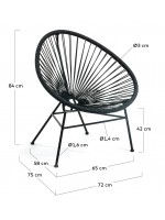 BEST en cuerda y sillón con estructura de metal para exterior e interior