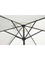 EGRIS Ø300 cm Parasol rond en aluminium et tissu blanc