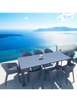 AMNESY choice of color and sizes extendable polypropylene table for garden terraces residence restaurants chalets