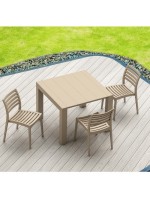 AMNESY choice of color and sizes extendable polypropylene table for garden terraces residence restaurants chalets