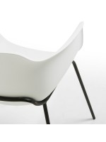 ALIANA in polypropylene and legs in painted metal chair with design armrests