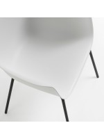 ALIANA en polypropylène et pieds dans une chaise en métal peint avec accoudoirs design
