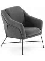 LORE sillón de diseño moderno en tela gris oscuro