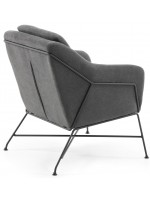 LORE sillón de diseño moderno en tela gris oscuro