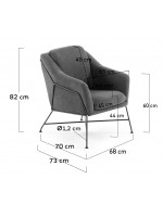 LORE sillón de diseño moderno en tela gris oscuro