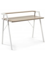 ETRURIA desk table in white metal and gray oak