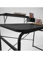 BENCH Schreibtisch Tisch 98x48 in schwarzem Metall Studie Schlafzimmer Büro