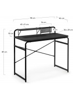 BENCH Schreibtisch Tisch 98x48 in schwarzem Metall Studie Schlafzimmer Büro