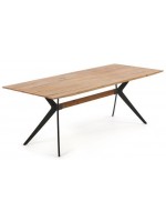 LOS ANGELES 160x90 fixed table with aged solid oak solid wood top