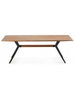 LOS ANGELES 160x90 fixed table with aged solid oak solid wood top