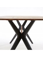 LOS ANGELES 160x90 fixed table with aged solid oak solid wood top