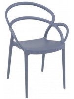 AMNESY Chaise au choix de couleurs avec accoudoirs en polypropylène pour les terrasses-jardins résidence chalet empilable