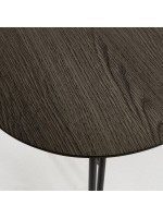 TROPEA 140 allung 220 o 170 allung 320 tavolo ovale allungabile con piano in frassino cenere e gambe in metallo nero