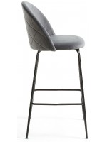 TODAY in gray velvet stool structure black metal home kitchen bar design furniture