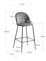 TODAY en gris structure de tabouret de velours noir métal maison design bar design meubles