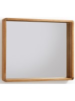 OBI 80x65 Espejo con marco de madera de teca adecuado para el hogar o el baño por contrato