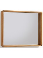 OBI 80x65 Miroir avec cadre en bois de teck adapté à la maison ou la salle de bain pour contract