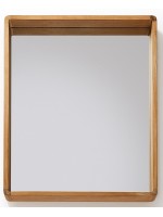 OBI mirror 80x65 with teak wood frame suitable for home or contract bathroom