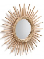 LIVRA gold colored rattan mirror modern design