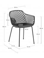 BOA Chaise au choix de couleurs en polypropylène et métal pour bar restaurants de restaurants en plein air