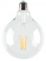 LAMPADINA diámetro 12 cm h 17 cm con filamentos LED de 6 W para una gran base E27