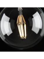 LAMPADINA diámetro 12 cm h 17 cm con filamentos LED de 6 W para una gran base E27